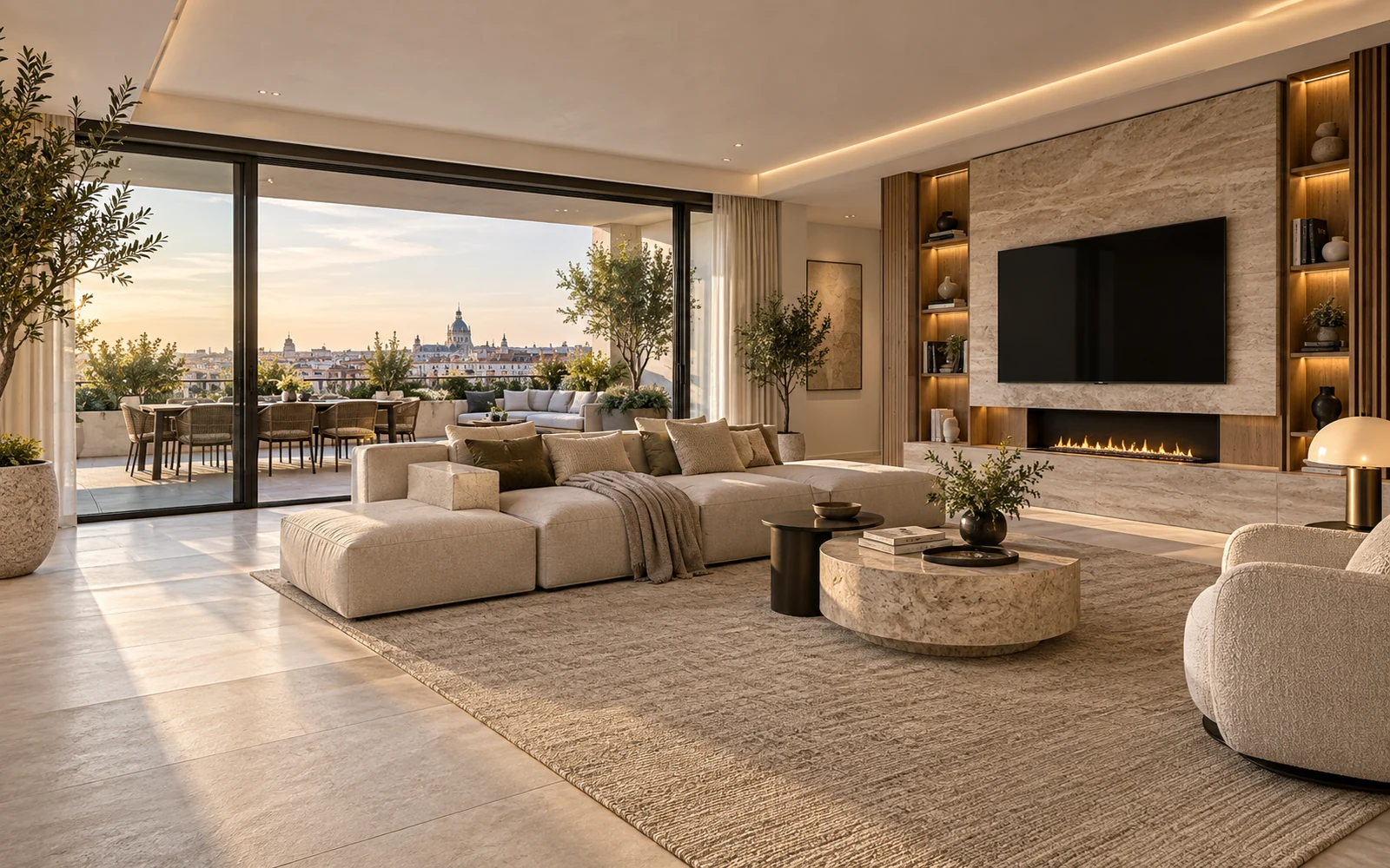 Interior terminado de una vivienda residencial contemporánea