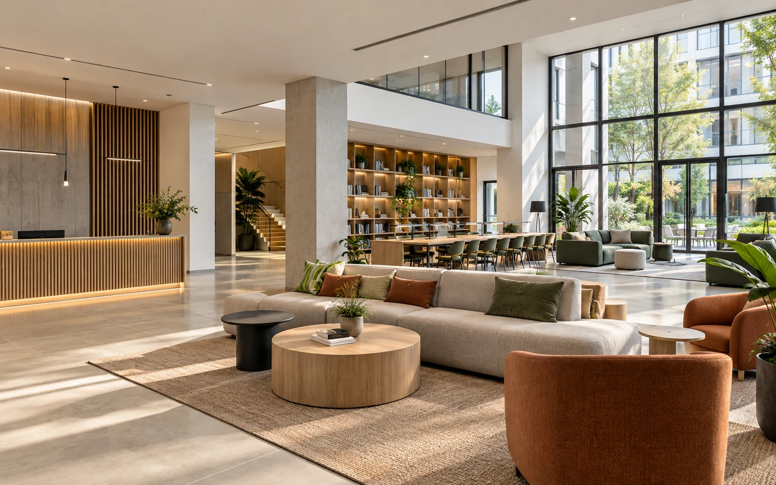 Interior de una residencia de estudiantes contemporánea