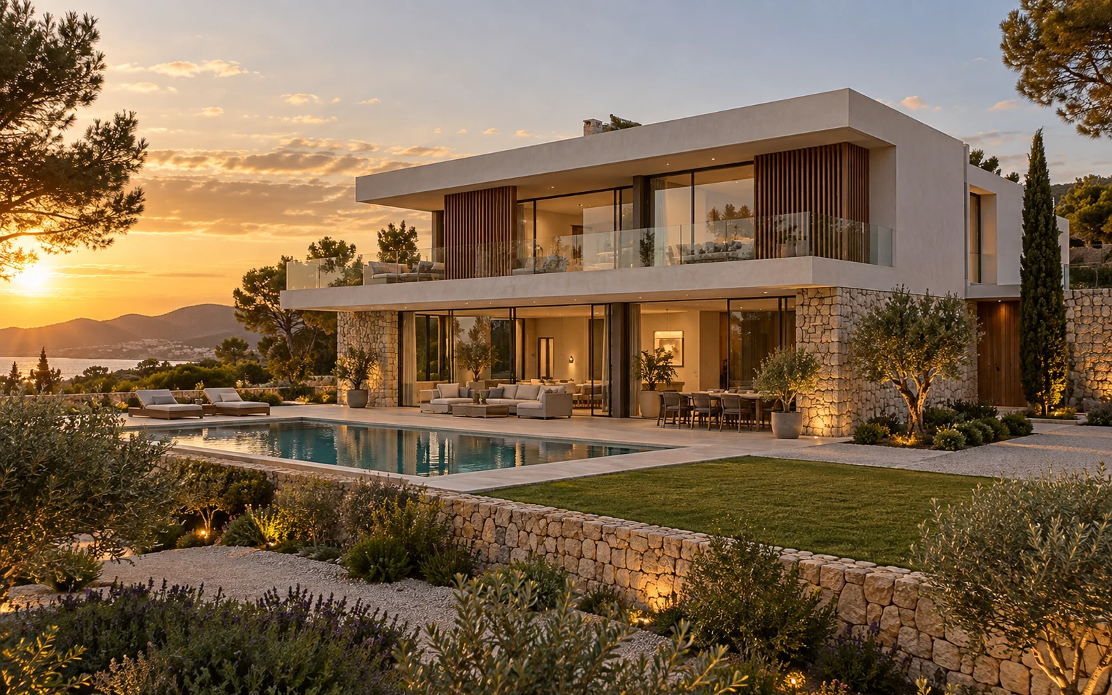Exterior de una vivienda unifamiliar contemporánea